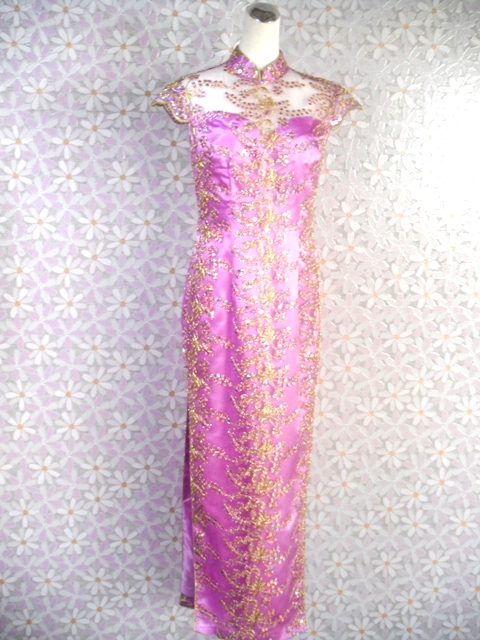 旗袍-33-紫金線旗袍