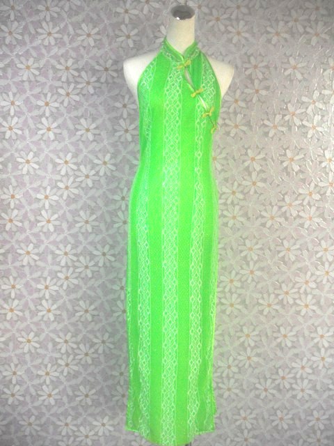 旗袍-24-金蔥綠旗袍